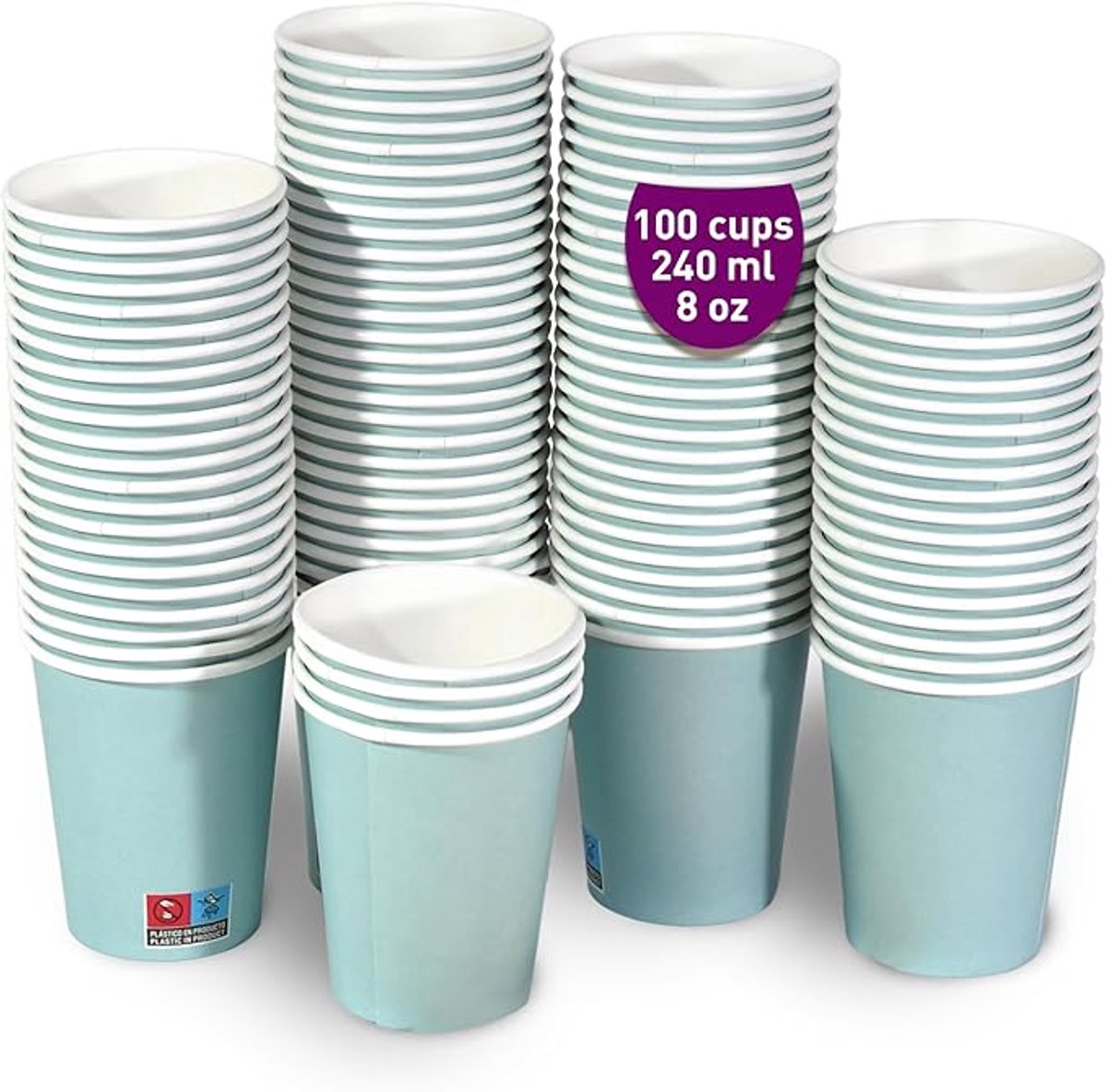 Ijsbeker - ijsbeker karton - 240 ml - Sterk en Stevig Karton - IJsbakjes - Papieren taartbekers - 100 Pcs - bluaw - Party schepijs softijs ijsje zomer festival thema feest - van Imperatoris