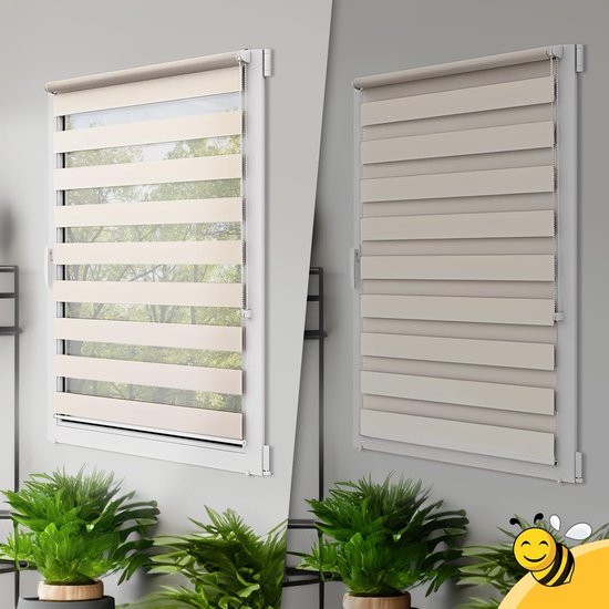 Dubbel Rolgordijn - Duo Rollo - Lichtregeling Ramen - Zonder Boren ...