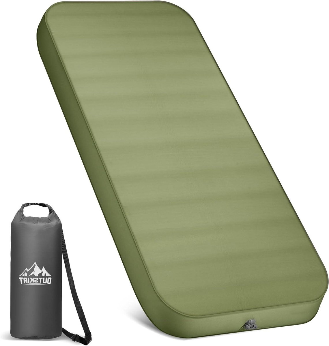 Kampeer Matras - Slaapmat Luchtbed - Outdoor Slapen - Zelfopblaasbaar met Pompzak - 10cm Dik - Groen
