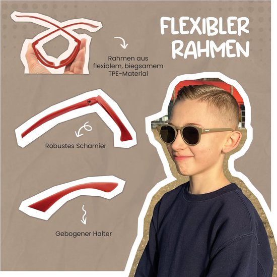 Kinder Zonnebril - Kindermode Accessoire - Bescherming Ogen - UV400 Gepolariseerd - 6-12 Jaar van Kinder — afbeelding 4