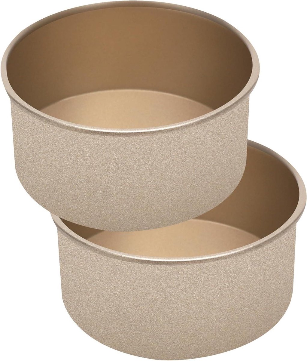 Ronde bakvorm - Taartvorm set - Taarten bakken - Antiaanbaklaag - 10 cm - Goud