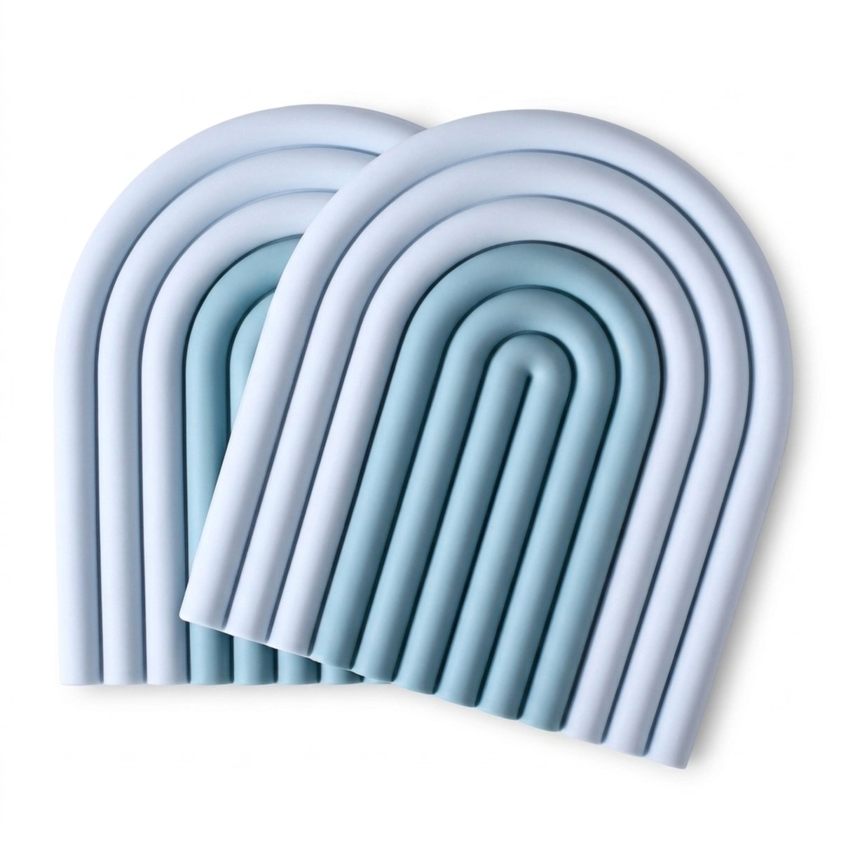 COZELLA® WAVE Onderzetter Set – 2 Stuks Siliconen Placemat - Hittebestendig - Blauw