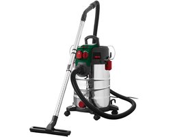 Parkside Nat en Droog Stofzuiger - Vermogen: 1500 W - Zuigkracht: max. 181 mbar - Capaciteit tank: 30 L - Traploos instelbare luchtstroom - Geluidsarme motor - Met korte nalooptijd voor optimale reststofopname