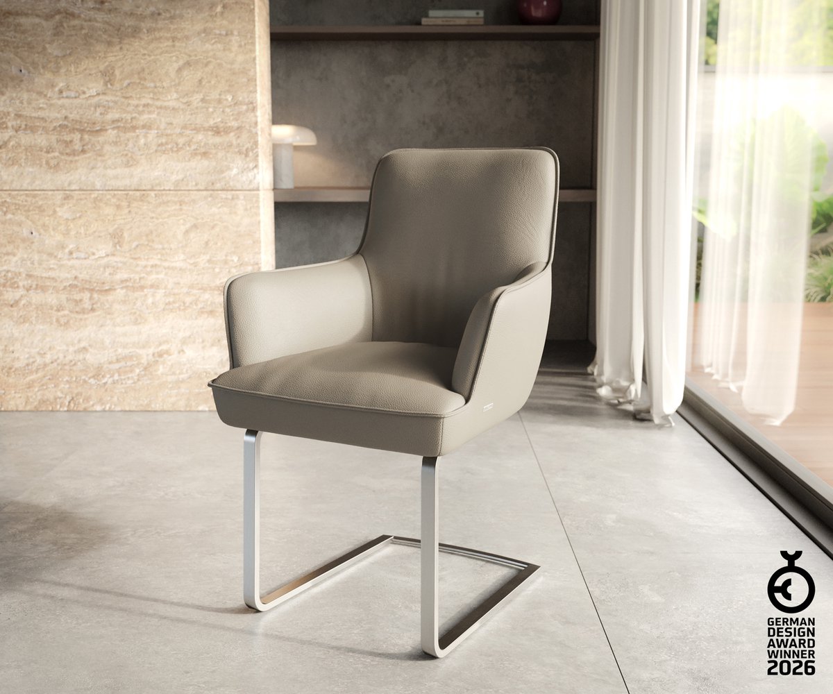 Eetkamertafel Edge keramiek Laminam®Statuarietto Weiß 200-300x100 kruisframe rechthoek RVS