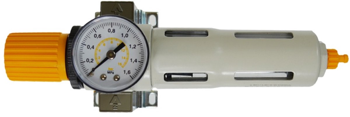 AWTOOLS OFR-MIDI Serie - Filtr-Odwadniacz met Drukregelaar - 1/2" Aansluiting - Inclusief Manometer - Precisie Drukregeling