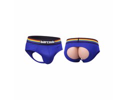 Barcode Berlin Backless Brief Pride Royal - MAAT L - Erotisch Heren Ondergoed - Slip voor Man - Sexy mannen Slip