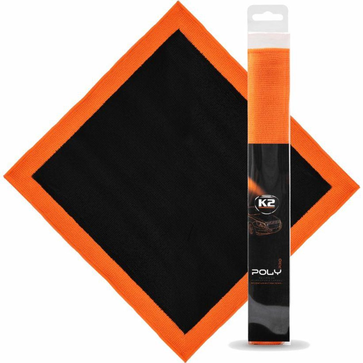 K2 Poly Pro Serie - Reinigingsborstel - Microfiber Handdoek - Polymeer Coating - 30x30 cm