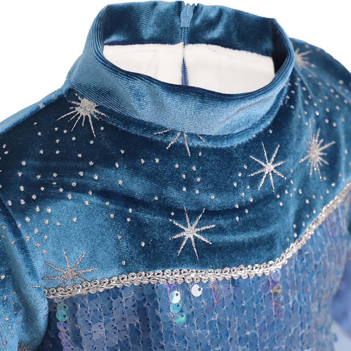 Frozen Elsa Prinsessenjurk – Inclusief Kroon, Toverstaf, Handschoenen en Juwelen – Maat 92/98 — afbeelding 8