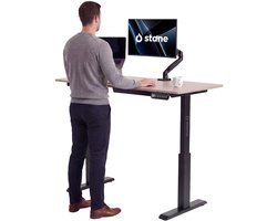 Stane Zit Sta Bureau Elektrisch Verstelbaar - 4 Geheugen Standen - Incl. Kabelgoot - 140 x 60 cm - Eiken