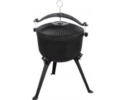 Master Grill MG429 - Gietijzeren Jachthut Ketel - 8L - Stabiele Constructie - Inclusief Deksel