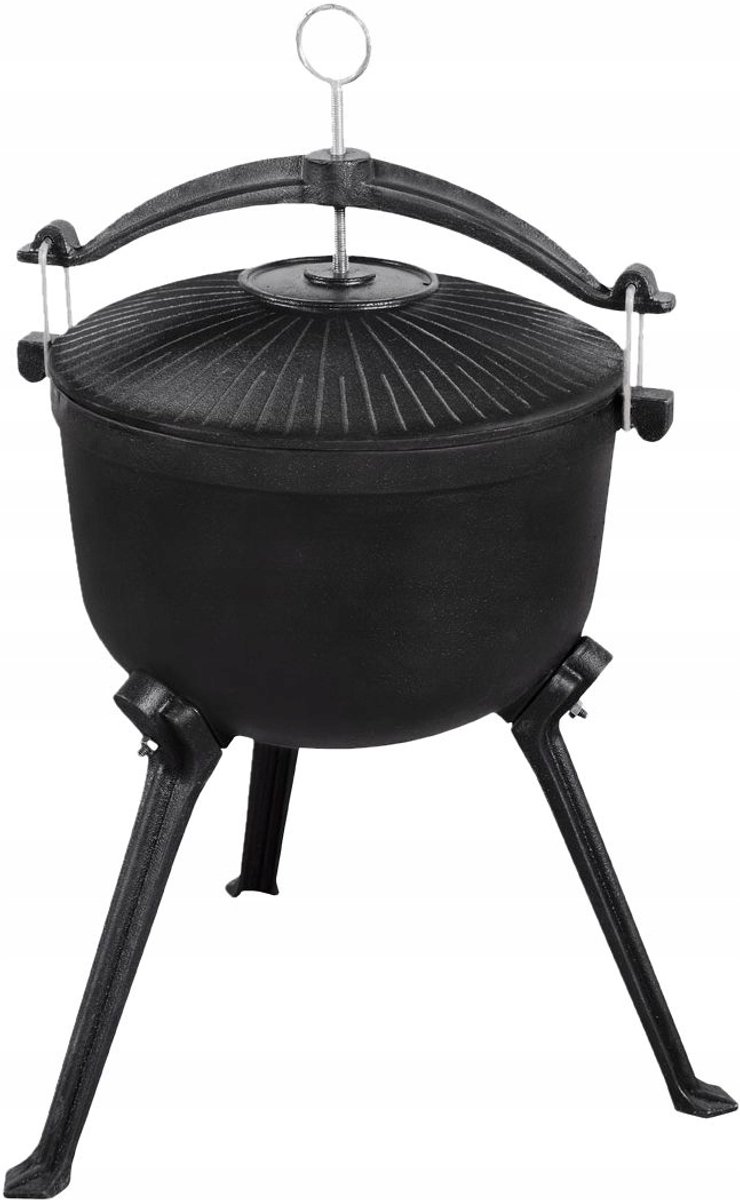 Master Grill MG429 - Gietijzeren Jachthut Ketel - 8L - Stabiele Constructie - Inclusief Deksel