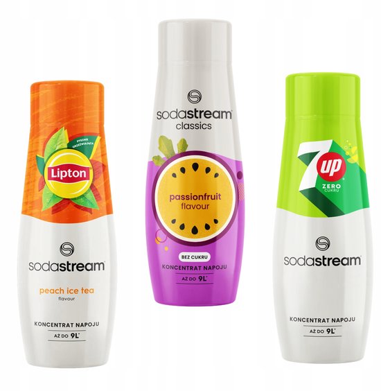Sodastream - Limonadesiropen - Lipton Ice Tea Peach - Passionfruit - 7up Free