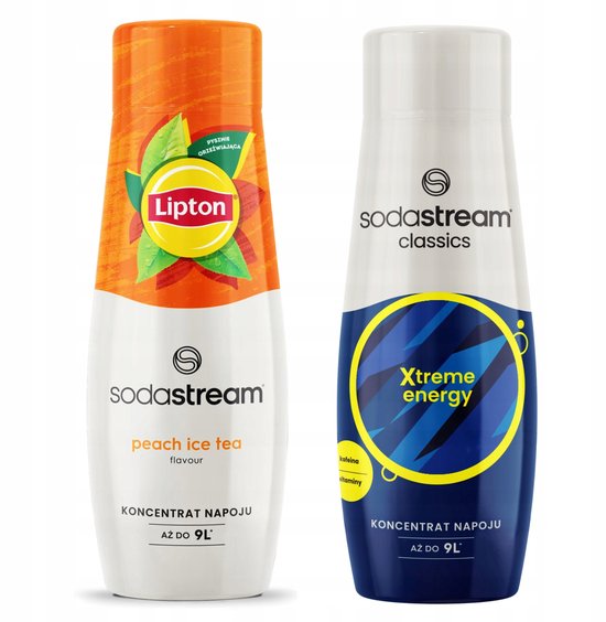 SodaStream Lipton Serie - Perzik Ijsthee en Energiedrank Concentraten - Verfrissende Smaak