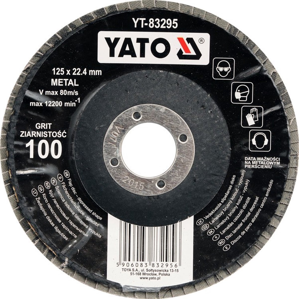 Yato - Schuurschijf - 125mm - Korrel 60 - Epoxyhars