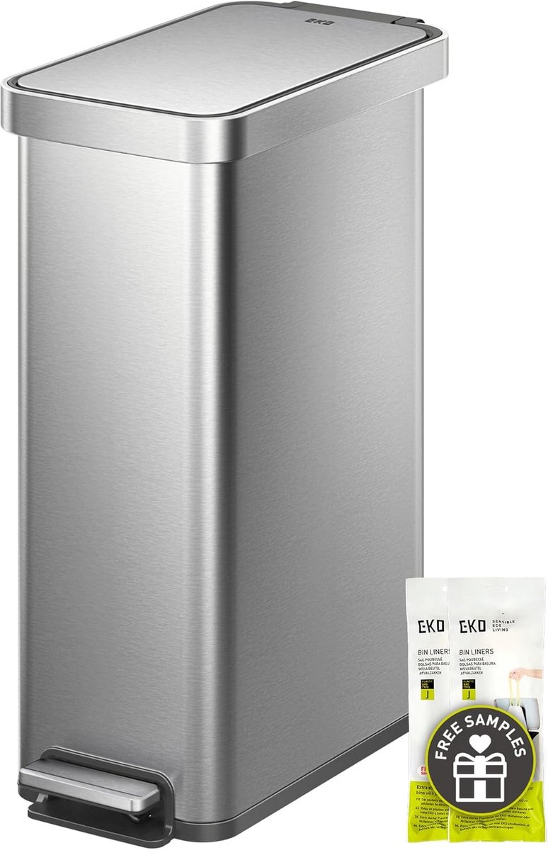 Keukenprullenbak - Afvalemmer - Hygiënisch Werken - Soft Close Deksel - 50 Liter - RVS