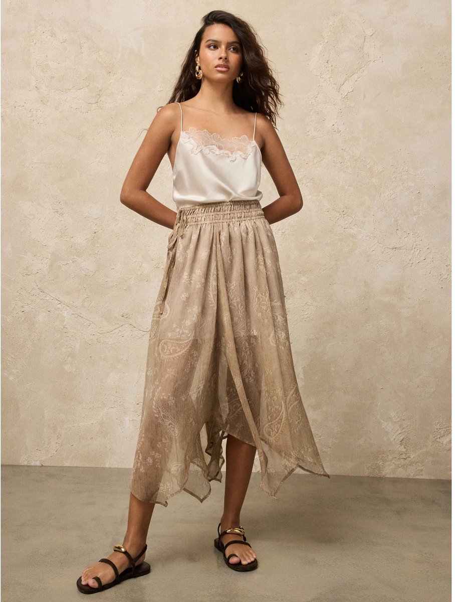 Next - Dames - Paisley midirok - Bruin