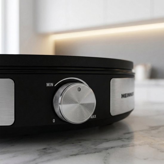 Heinner 2-in-1 Pannenkoekenmaker & Crepemaker - 1500W - Anti-aanbaklaag - Omkeerbare Plaat - Temperatuurregelaar - Indicatie Lampje - Roestvrijstalen Behuizing — afbeelding 4