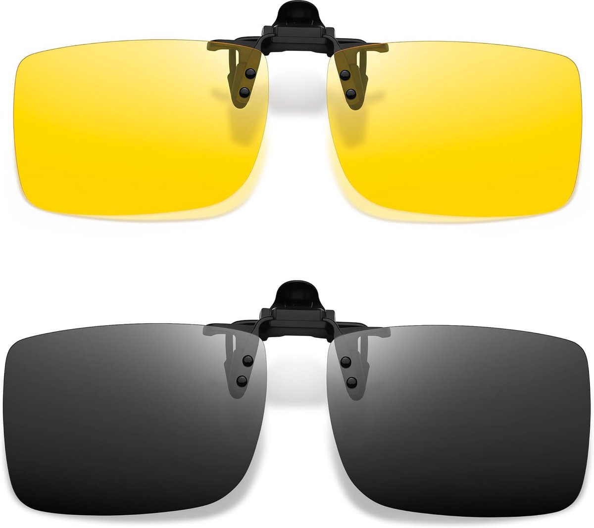 Clip-on Zonnebril - Opzet Zonnebril - Veilig Autorijden - Polariserend UV400 Bescherming - 2 Stuks - Zwart