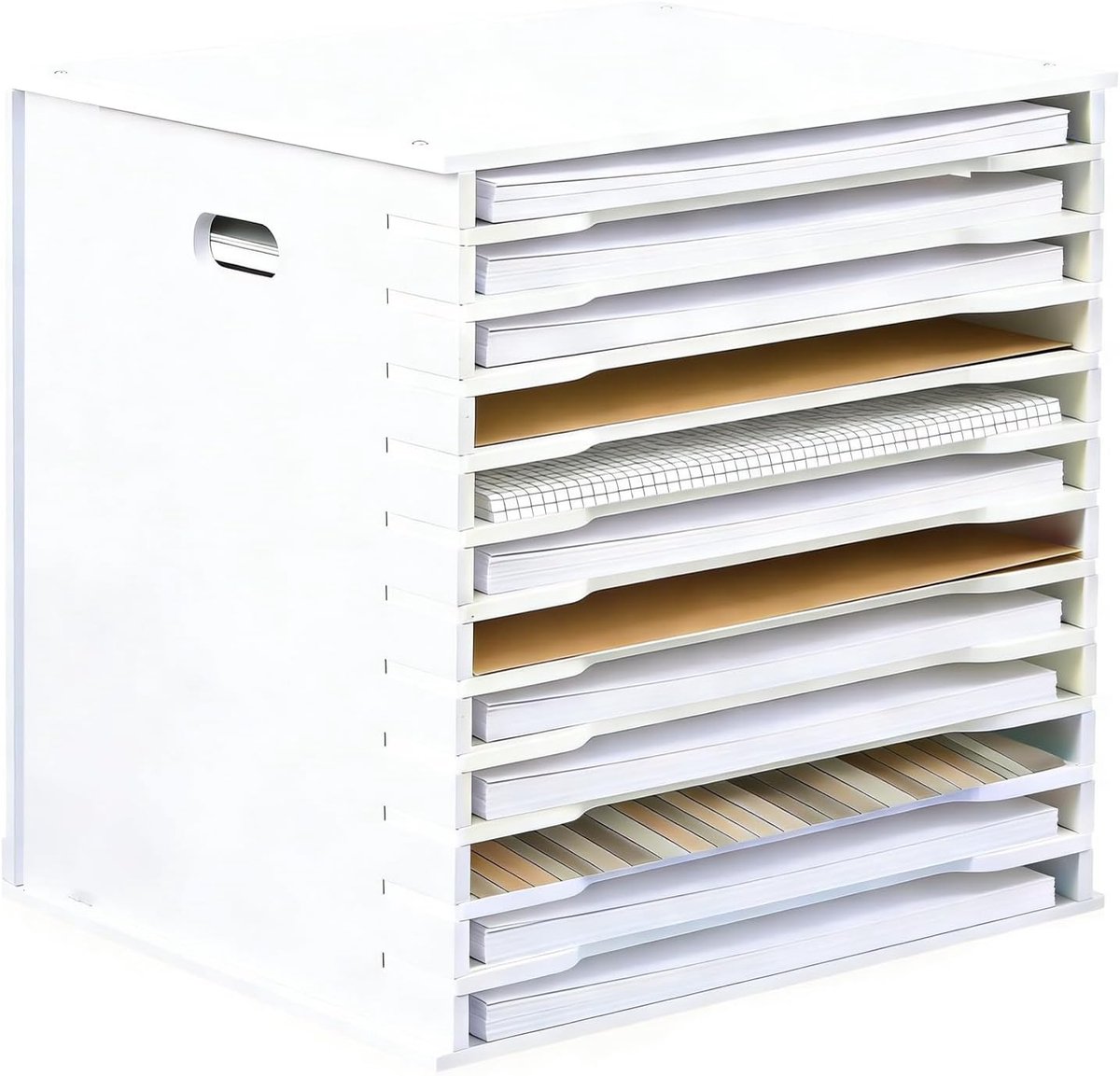 Bureau Organizer - Documentenhouder Stapelbaar - Kantoor Werkplek - 12 Niveaus Flexibel - A3 A4 Formaat - Zwart