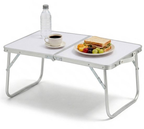 Opvouwbare kampeertafel, draagbare kampeertafel, wit, compact 60x40x26,5 cm van Merkloos — afbeelding 3