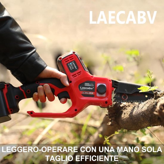 Mini elektrische kettingzaag - Snoerloze boomzaag - Tuin snoeien - Lichtgewicht ontwerp - 6 inch zaagblad - Rood van MINI — afbeelding 4