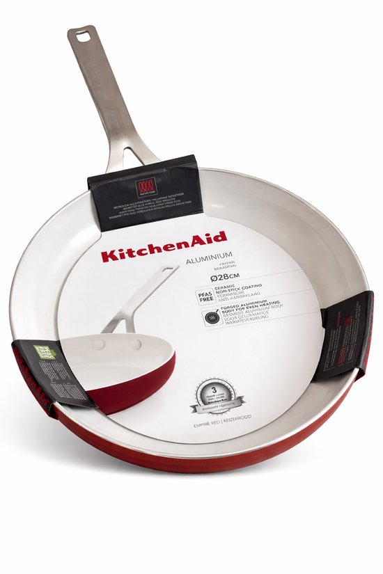 KitchenAid Koekenpan - Multi-Ply RVS - ø 28 cm - keramisc