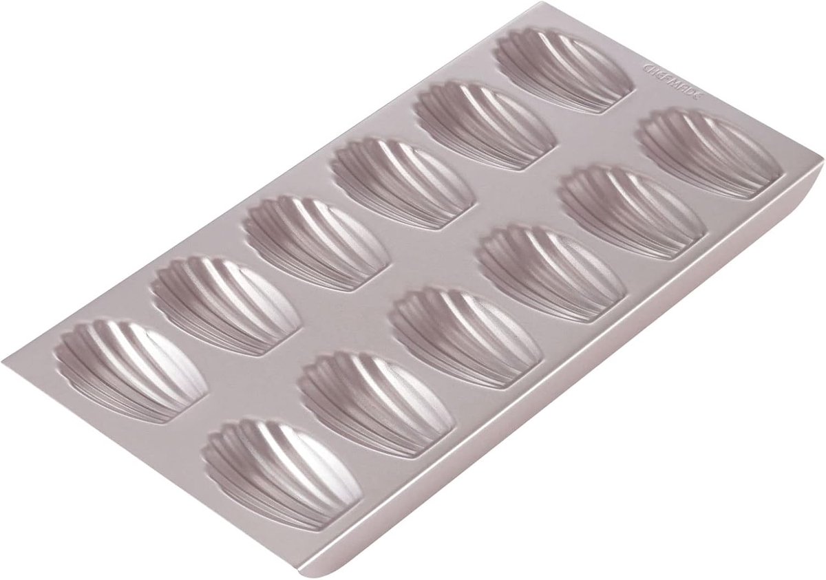 Madeleine Vorm - Cake Bakvorm - Oven Bakken - 12 Holtes - 39.8 x 19.2 cm - Goud