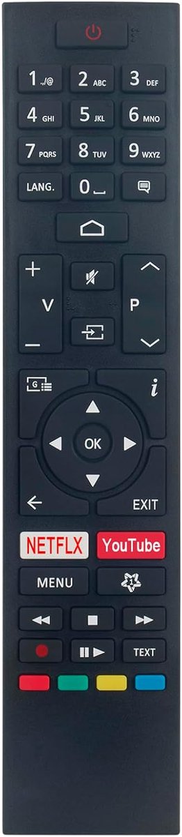 Afstandsbediening - Afstandsbediening Universeel - TV Bediening - Ergonomisch Ontwerp - 17 x 5 x 1 cm - Zwart