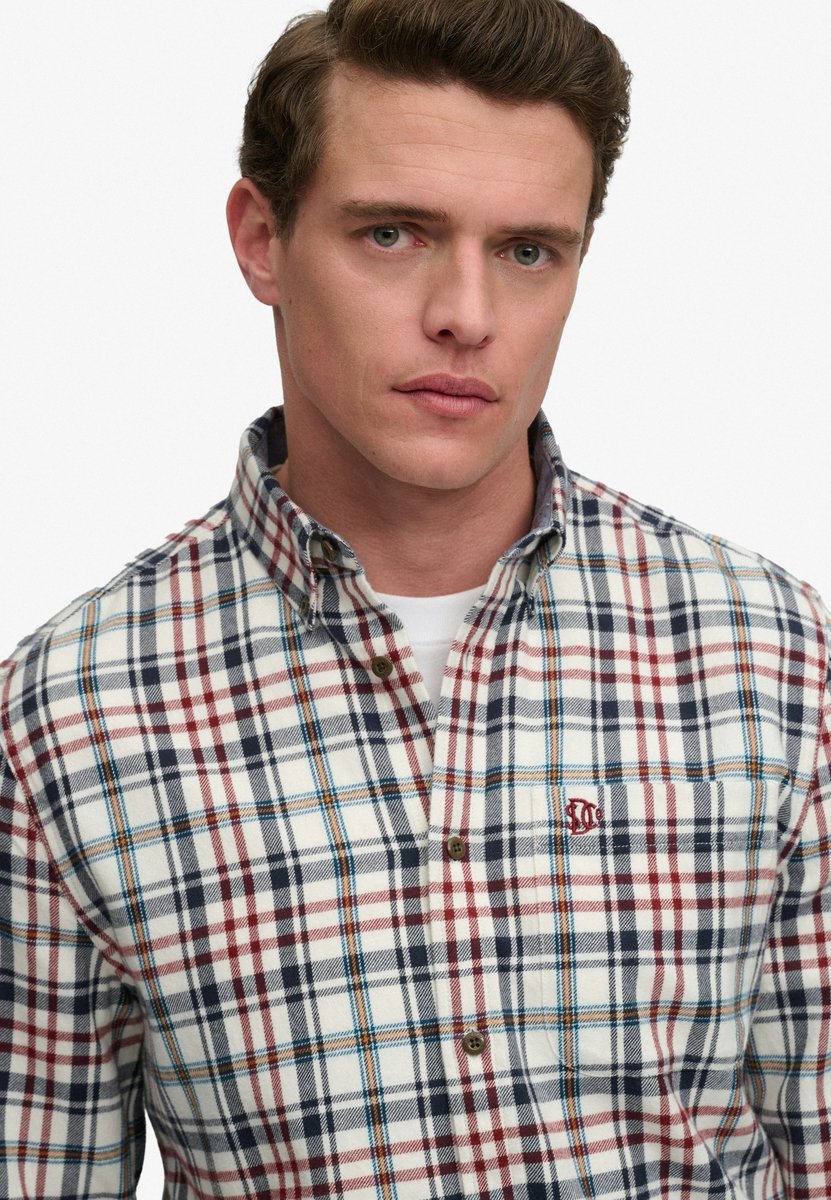 Superdry Katoenen Lumberjack Overhemd met Lange Mouwen Heren Lange mouwen shirts Wit