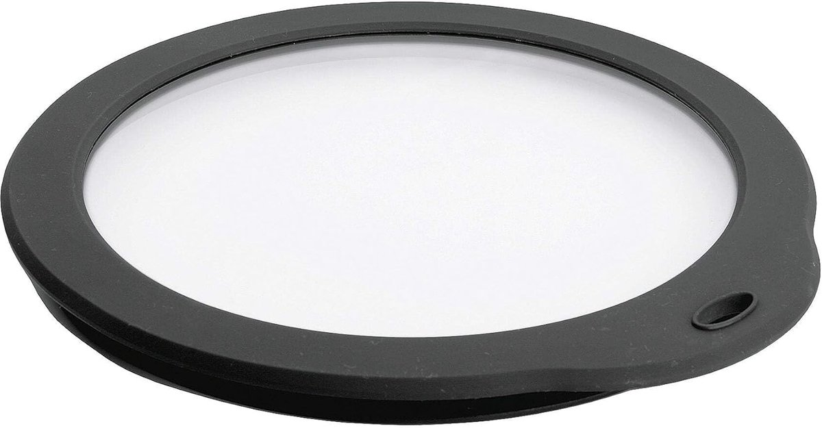 Vershouddeksel - Glazen deksel - Voedsel bewaren - Luchtdichte opslag - 20 cm diameter - Zwart