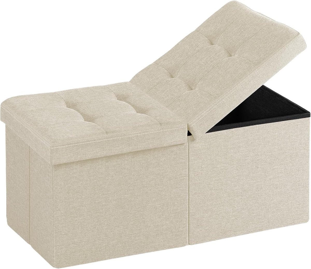 Opbergbank Ottomaans - Voetsteun met opbergruimte - Woonkamer Inrichting - Stijlvol en Praktisch - 76.2 x 33 x 33 cm