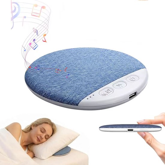 Draadloze Bluetooth slaapkussenluidspreker met botgeleiding, witte ruis, timer, stereo bass, klein en licht