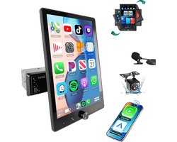 ESSGOO 1Din Autoradio - Apple Carplay & Android Auto - 10.4 inch HD verstelbaar scherm - USB, Aux, Bluetooth - Achteruitrijcamera & Microfoon