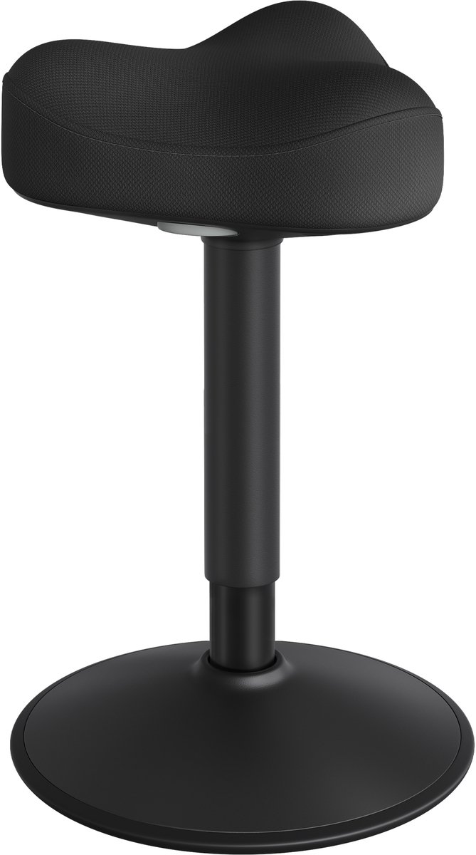 Songmics Kruk - Kruk voor Bureau - 360° Kantelbaar - In Hoogte Verstelbaar 58-83 cm - Groot Onderstel Zwart