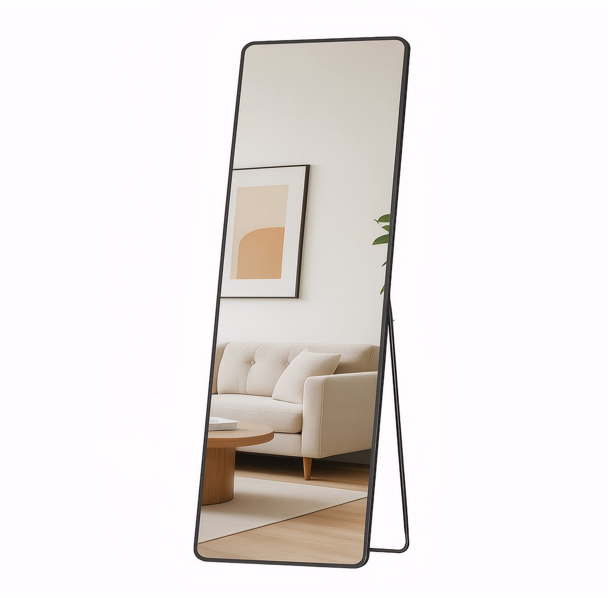SONGMICS - Spiegel - Spiegel staand - Aluminium Frame - Veilig Hardglas - Voor Hal en Slaapkamer