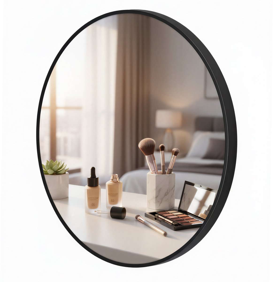 SONGMICS - Spiegel - Metalen Frame - Eenvoudige Montage - Voor Badkamer Woonkamer Slaapkamer