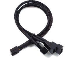 CLUTCHR - 4-Pin PWM Triple Fan Splitter Kabel 3-Way – 27cm – 1 naar 3 PC Fan Adapter – 4-Pin naar 4/3-Pin – Gevlochten Sleeve – Zwart