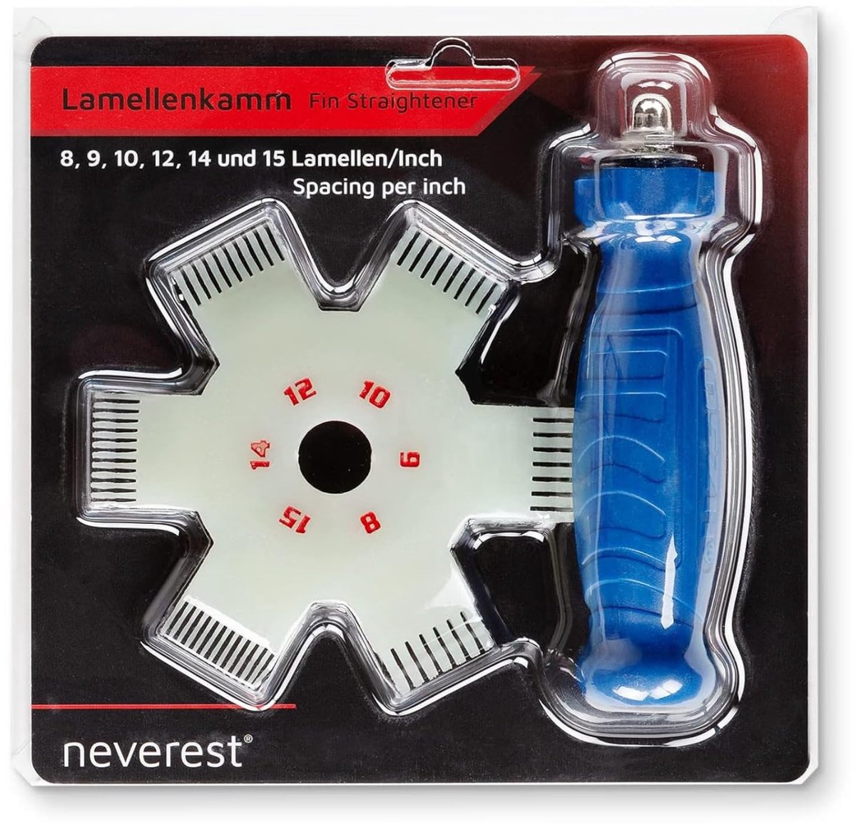 Lamellenkam - Reinigingsborstel - Ventilatie reinigen - Voor 8-15 lamellen - 15 x 14.8 x 3 cm
