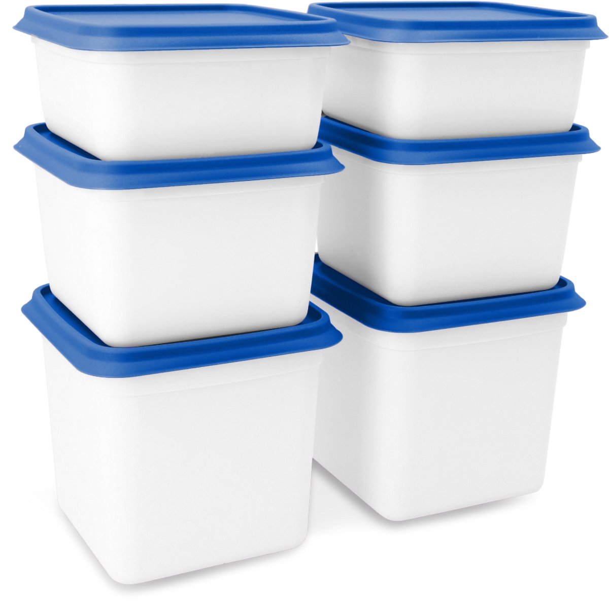 Day To Day Alaska Diepvriesdozen - 2x 500ml - 2x 750ml - 2x 1200ml - Diepvries Vershoudbakjes - Stapelbare Bewaarbakjes - BPA-vrije Bewaardozen - Vaatwasbestendig & Microgolfoven veilige Vershouddozen - Gemaakt in België
