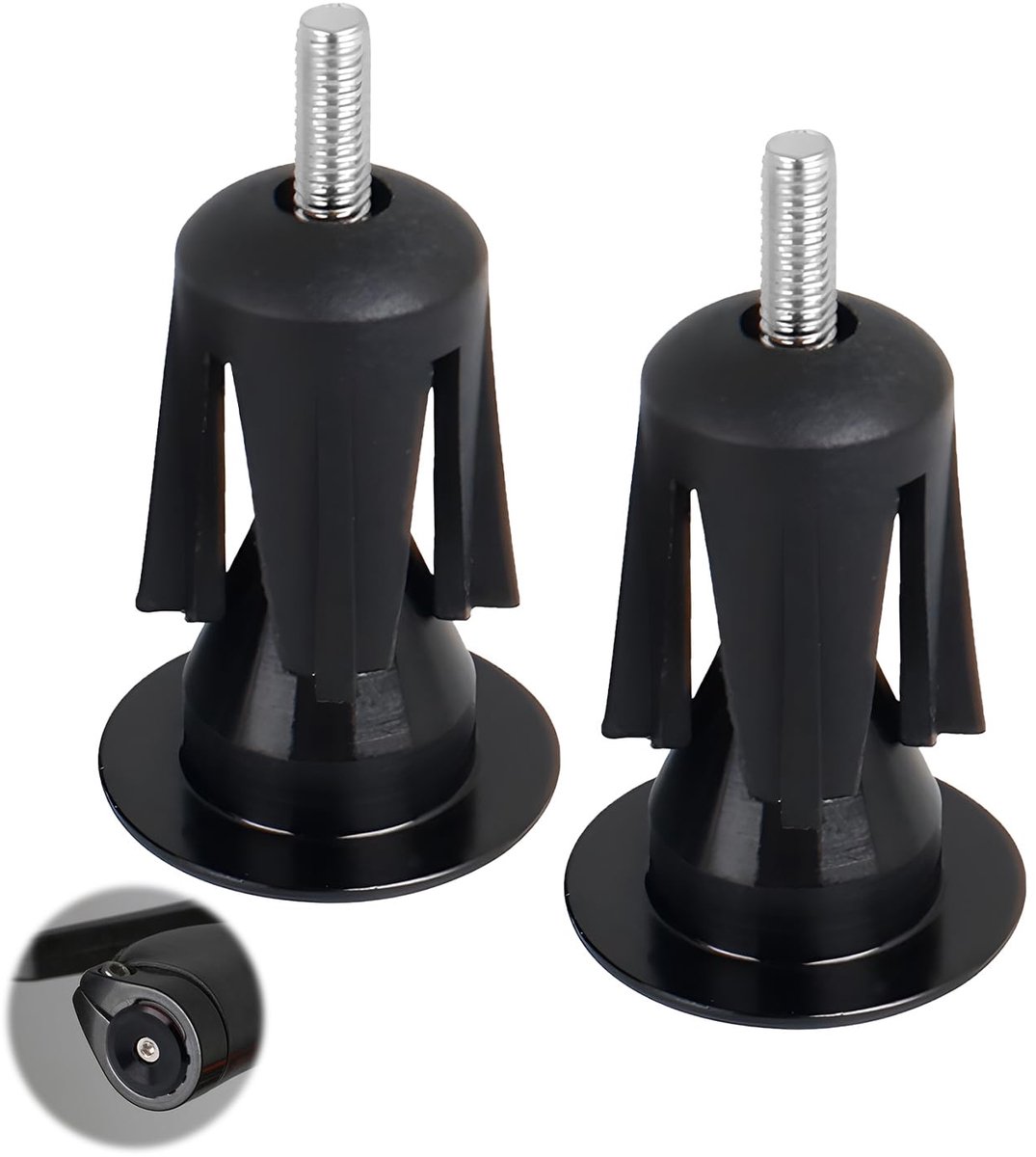 Fietsstuur Eindkappen - Stuurdopjes Set - Fiets Bescherming - Universele Pasvorm - 23.5 mm Binnendiameter - Zwart Aluminium