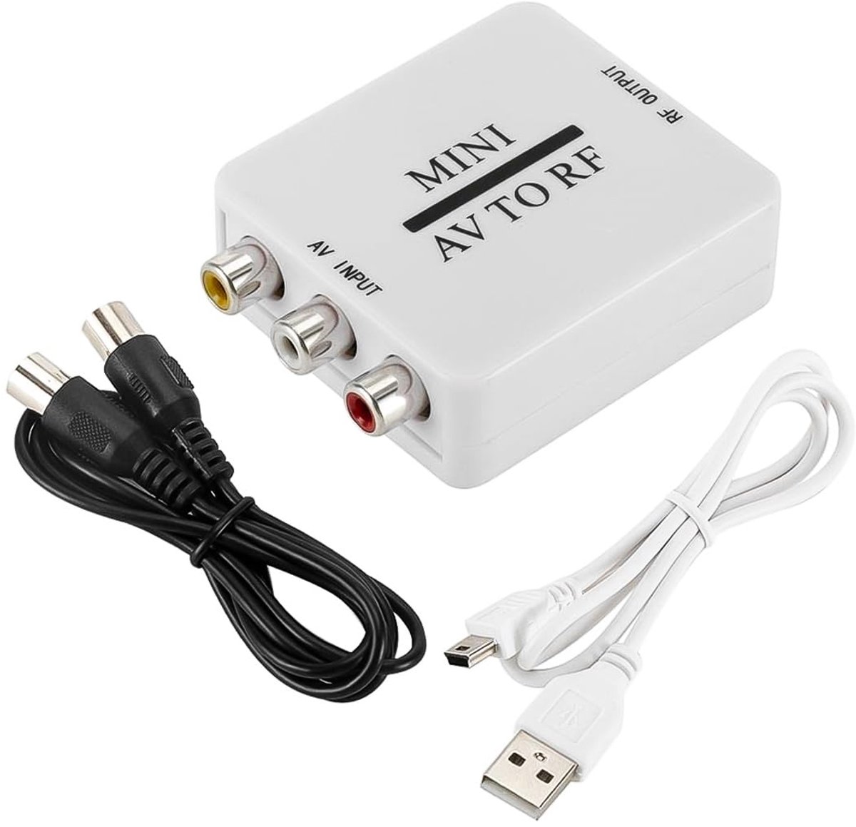 AV naar RF Converter - Composiet Adapter - Oudere TV's - Bidirectionele Conversie - Compact Formaat - Wit