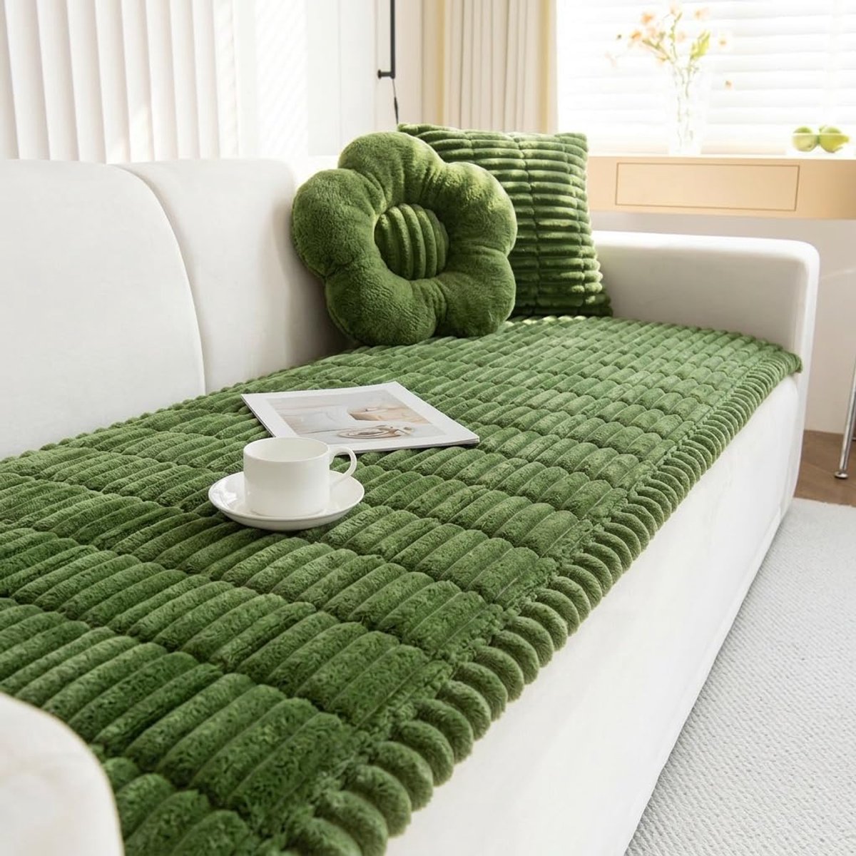 Bankhoes Corduroy - Meubelbeschermer - Bescherming Woonkamer - Extra Dik Materiaal - 70x21