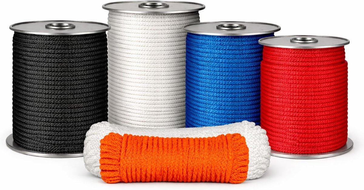 Nylon Touw - Gevlochten Koord - Water Sport - Rotbestendig - 7.9 mm x 76.2 m - Wit