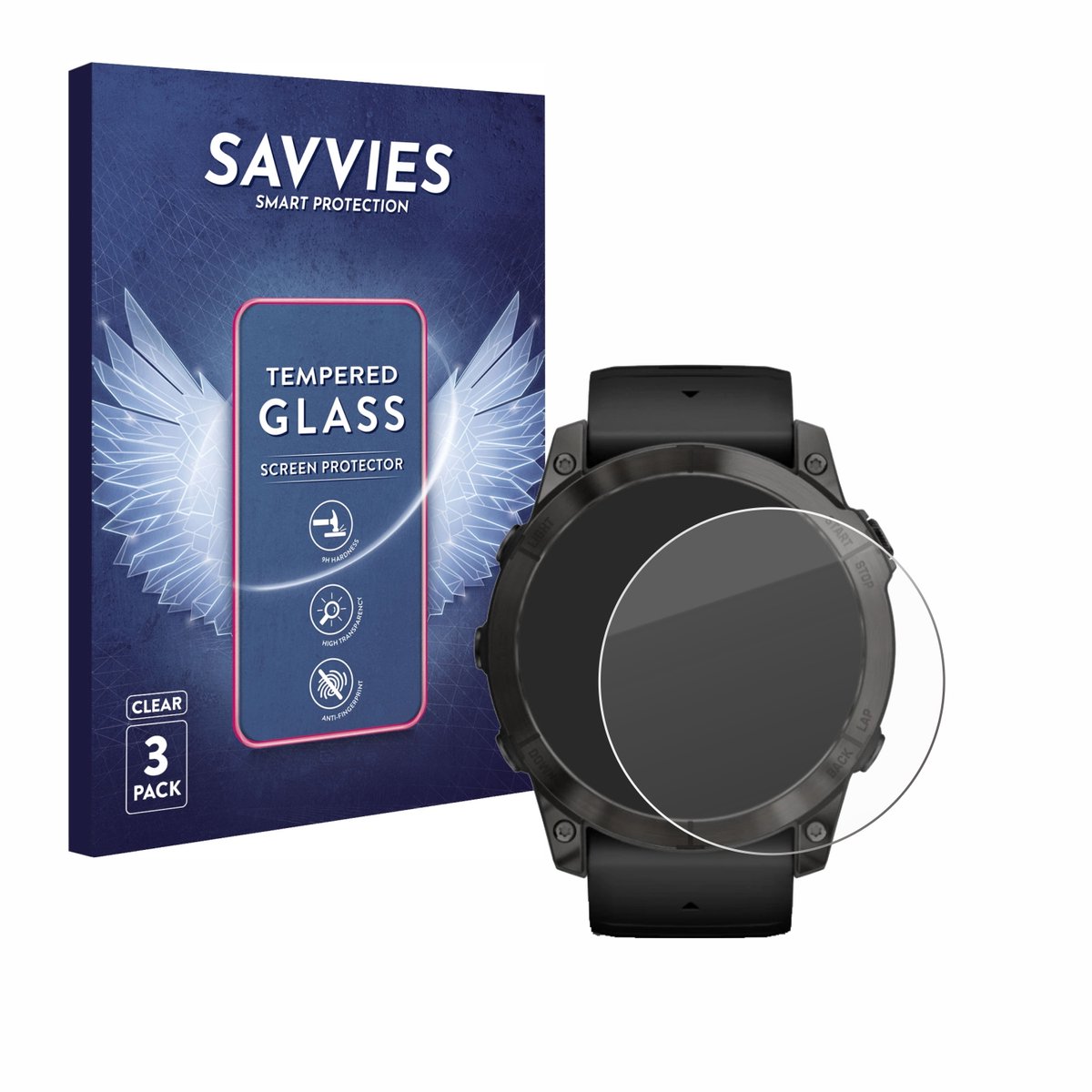 Savvies - Glas Screenprotector Voor Garmin Epix Pro (Gen 2) (51 Mm) - Gehard Beschermglas 9H 3 Stuks