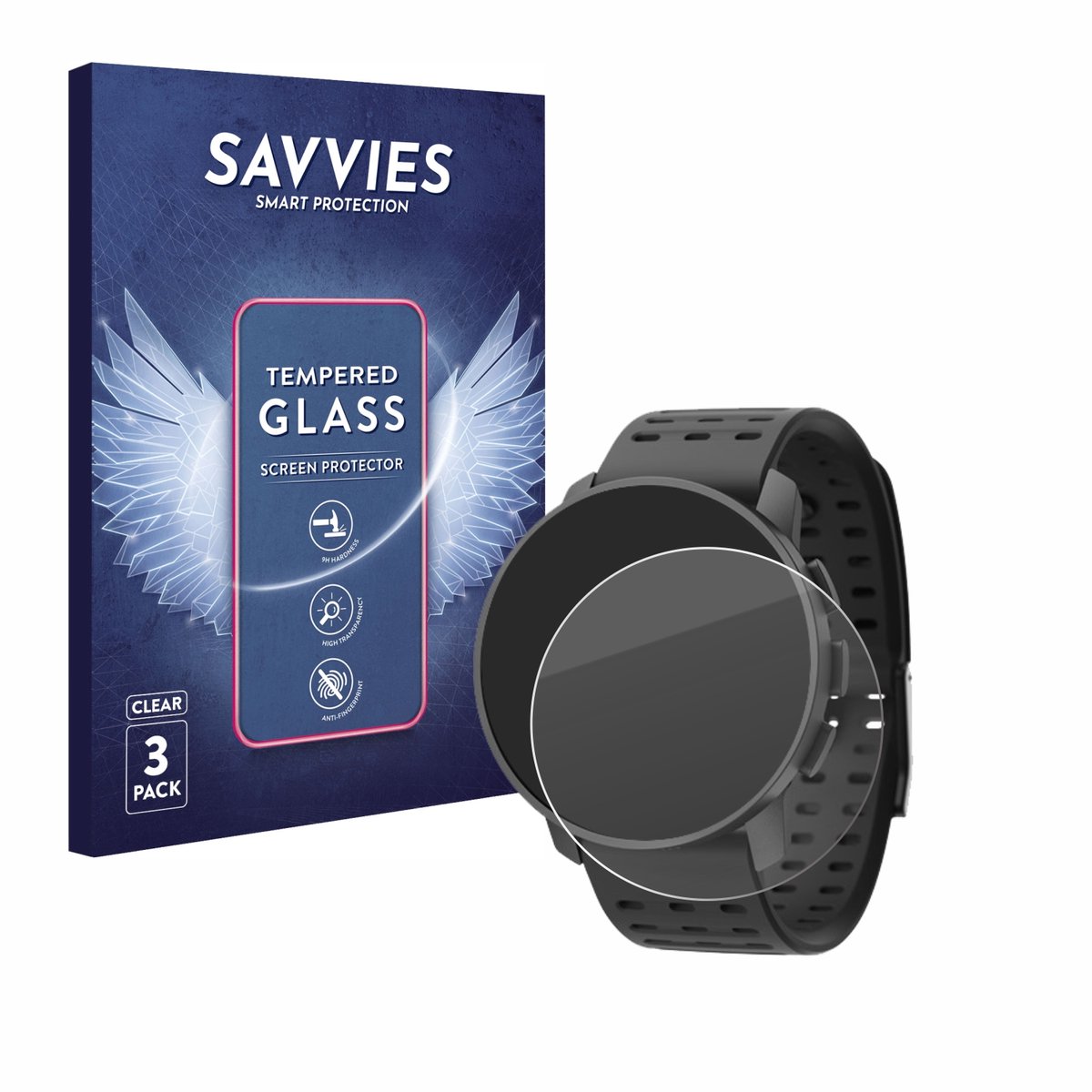 Savvies - Glas Screenprotector voor Suunto 9 Peak Pro - Gehard Beschermglas 9H 3 Stuks