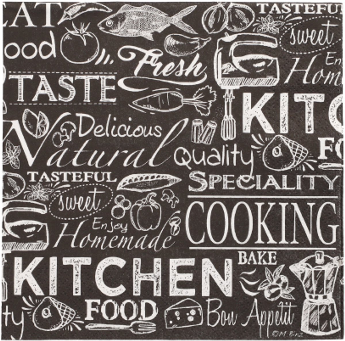 10x 20 Servetten 3-laags 1/4 vouw 33 cm x 33 cm Kitchen
