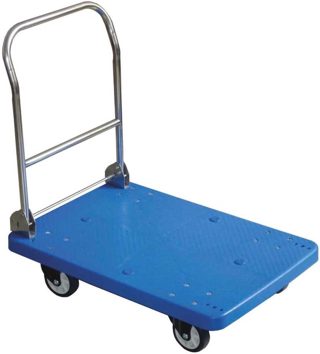 Plateauwagen - Transportwagen inklapbaar - Materiaal verplaatsen - 200kg draagvermogen - 74x48x84cm - Blauw