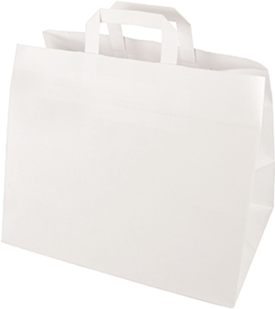 8x 50 Draagtassen papier 27 cm x 32 cm x 215 cm wit met handvaten