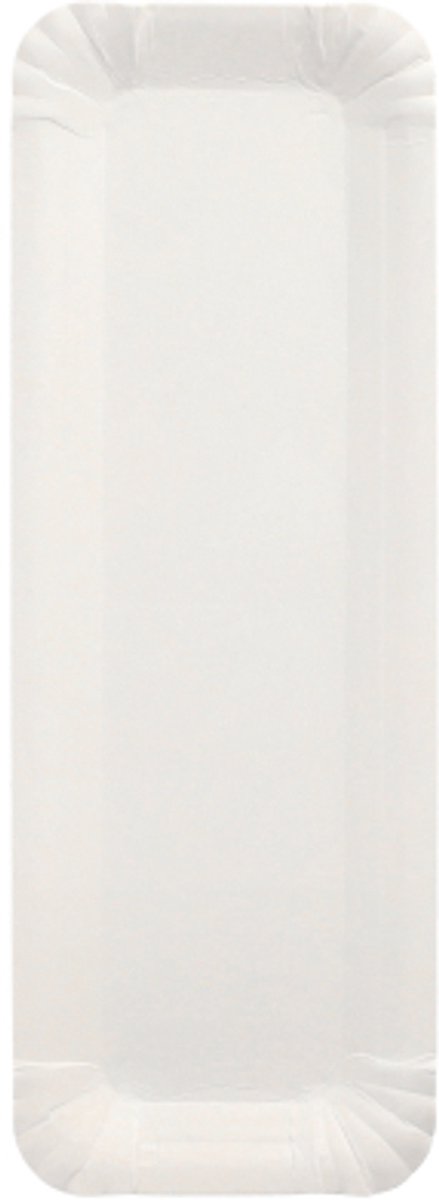 4x 250 Borden karton pure hoekig 8 cm x 23 cm wit