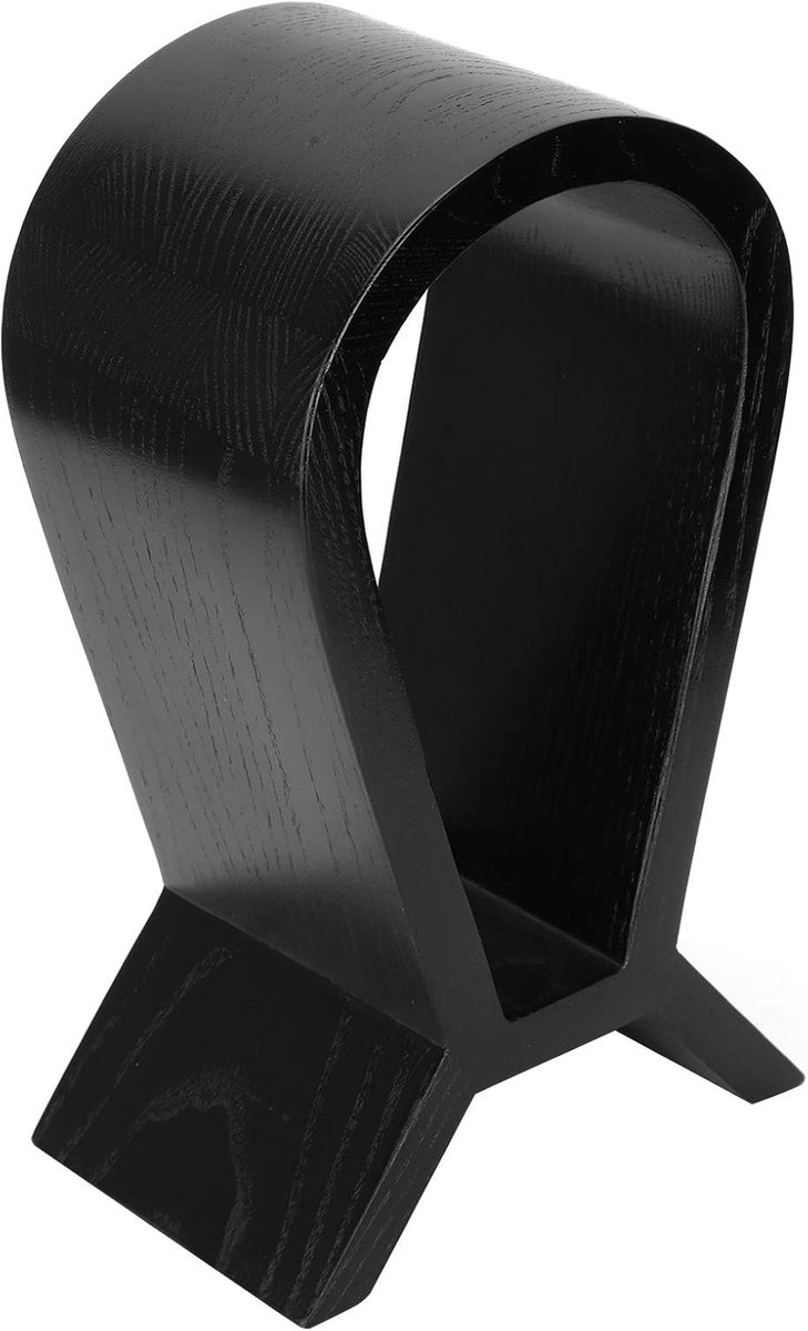 Houten Oortelefoonstandaard - Hoofdtelefoonhouder Display - Bureau Organizer - Handgemaakt Gebogen Brugontwerp - 27 x 16 x 11 cm - Houtkleur